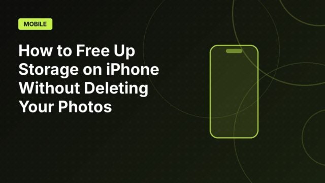Illustration of an iPhone with a storage bar being cleared