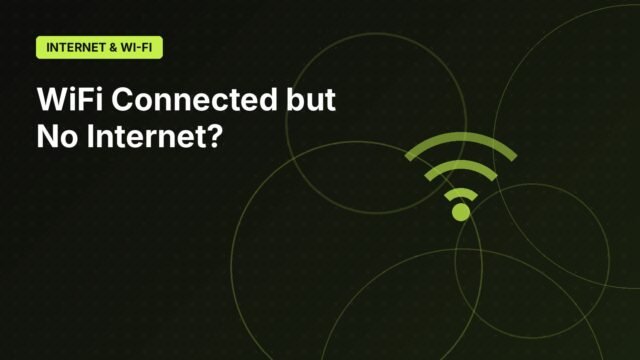 Illustration of a WiFi router with a broken globe icon and a repair wrench